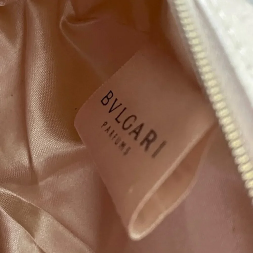 BVLGARI Parfums Pearl Scallop Print Cosmetics Make Up Clutch Bag NWOT